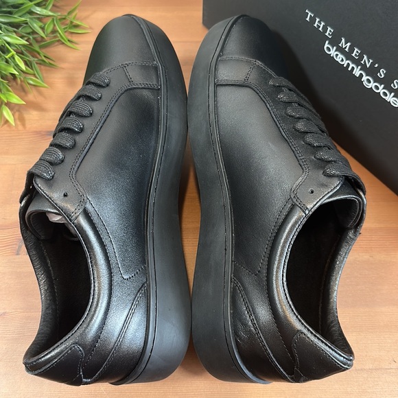 The Men's Store at Bloomingdale's Black Leather Lace Up Sneakers - Picture 8 of 11